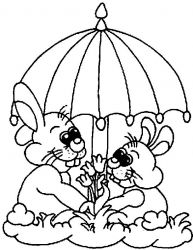 plansa de colorat animale iepurasi #4