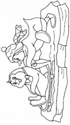 plansa de colorat animale pinguini #2