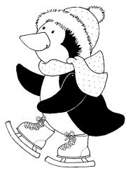 plansa de colorat animale pinguini #10