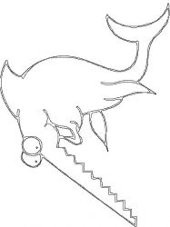 plansa de colorat animale rechini #3