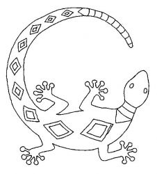 plansa de colorat animale soparle #3