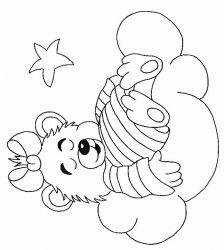 plansa de colorat animale ursuleti #1