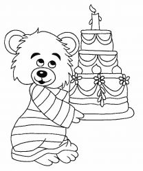 plansa de colorat animale ursuleti #6