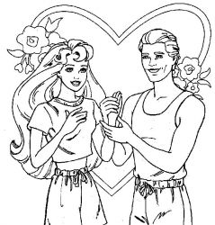 plansa de colorat barbie #9