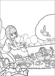 plansa de colorat barbie thumbelina #13