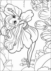 plansa de colorat barbie thumbelina #18