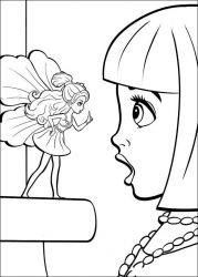 plansa de colorat barbie thumbelina #3