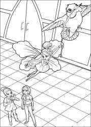 plansa de colorat barbie thumbelina #8