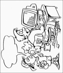 plansa de colorat calculatoare #3