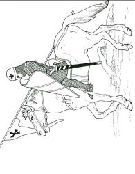 plansa de colorat cavaleri #3