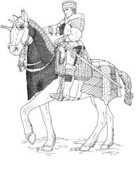 plansa de colorat cavaleri #6