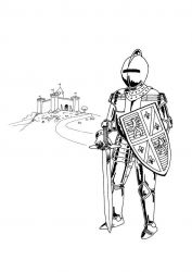 plansa de colorat cavaleri #14