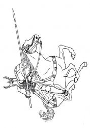 plansa de colorat cavaleri #7