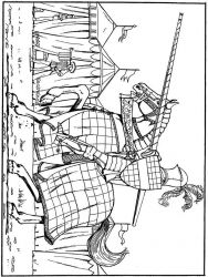 plansa de colorat cavaleri #19