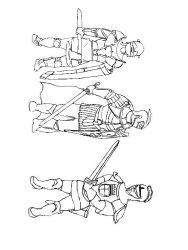 plansa de colorat cavaleri #1