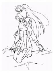 plansa de colorat cavalerul magic rayearth #4