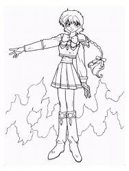 plansa de colorat cavalerul magic rayearth #7