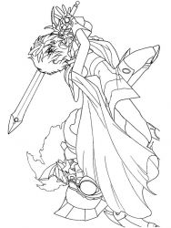 plansa de colorat cavalerul magic rayearth #3
