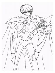 plansa de colorat cavalerul magic rayearth #4