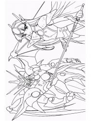 plansa de colorat cavalerul magic rayearth #7