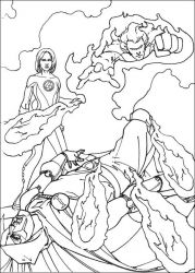 plansa de colorat cei patru fantastici #3