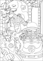 plansa de colorat cei patru fantastici #3