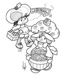 plansa de colorat charlotta cu capsuni #4