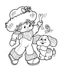 plansa de colorat charlotta cu capsuni #5