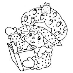 plansa de colorat charlotta cu capsuni #16