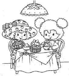 plansa de colorat charlotta cu capsuni #18