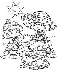 plansa de colorat charlotta cu capsuni #20