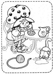 plansa de colorat charlotta cu capsuni #17