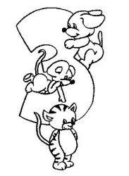 plansa de colorat cifre #3