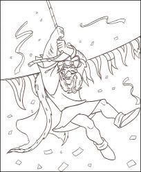 plansa de colorat cocosatul de la notre dame #2