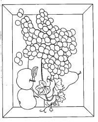plansa de colorat cos cu fructe #8