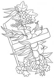 plansa de colorat cos cu fructe #12