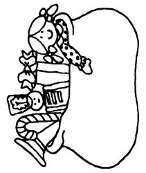 plansa de colorat craciun cadouri #4