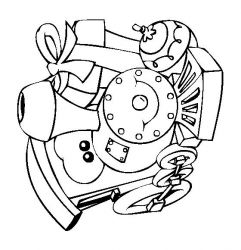 plansa de colorat craciun cadouri #14