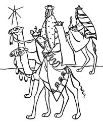plansa de colorat craciun cei trei magi #8