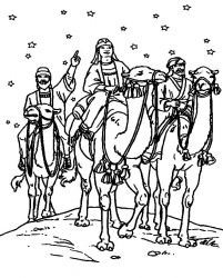 plansa de colorat craciun cei trei magi #15