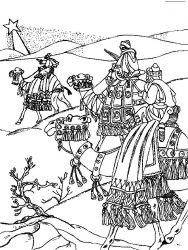 plansa de colorat craciun cei trei magi #16