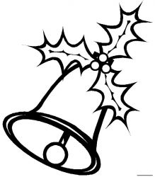 plansa de colorat craciun clopotei #3