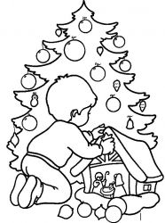 plansa de colorat craciun copii #4