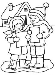 plansa de colorat craciun copii #7