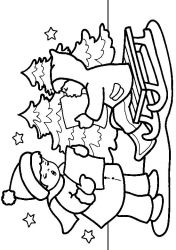 plansa de colorat craciun copii #8