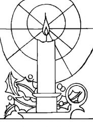 plansa de colorat craciun faclii #4