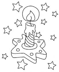 plansa de colorat craciun faclii #5