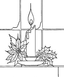 plansa de colorat craciun faclii #8