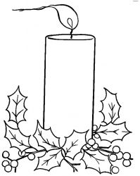 plansa de colorat craciun faclii #10