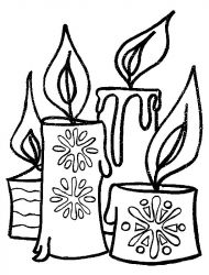 plansa de colorat craciun faclii #11